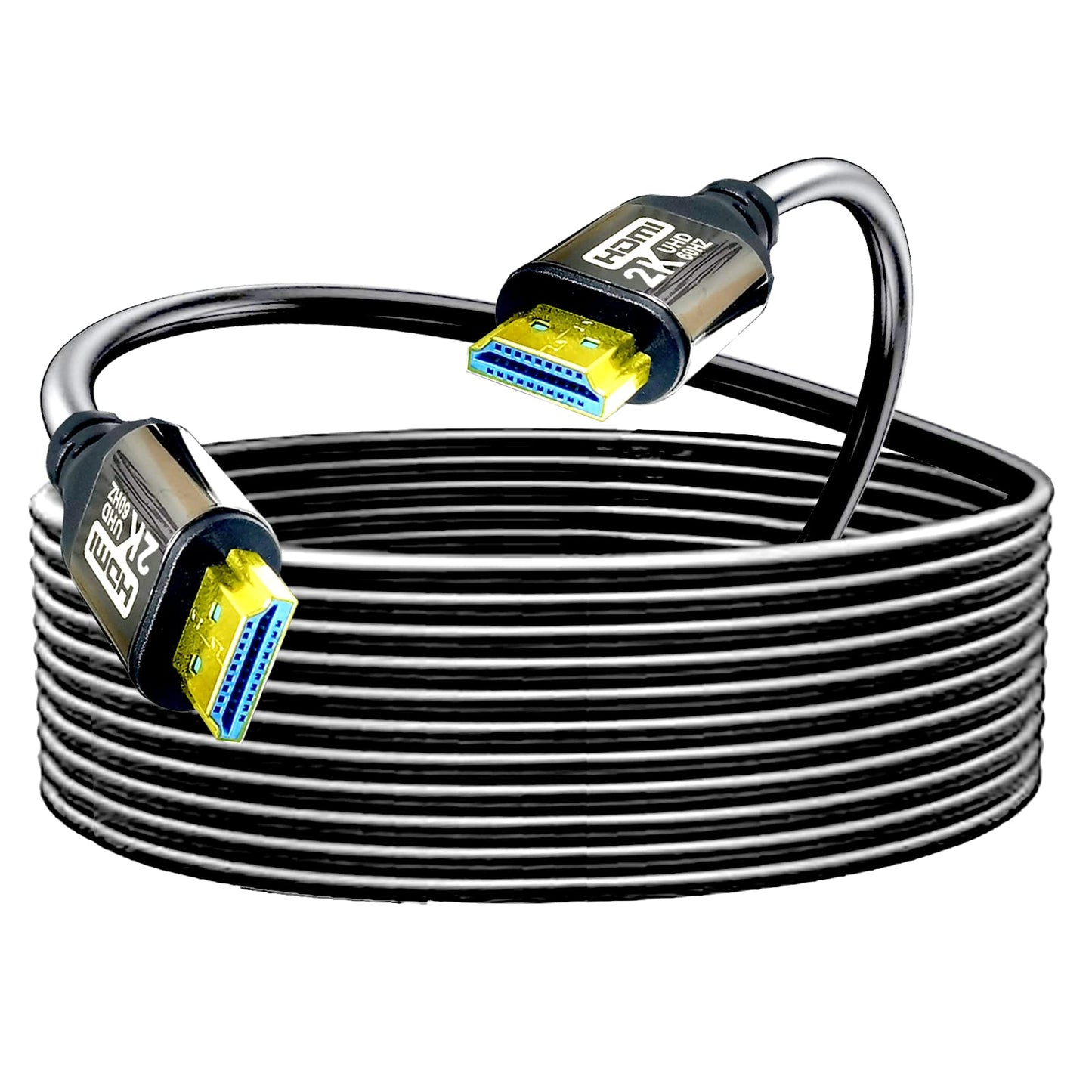 HDMI Cable 100FT, HDMI 1.4 Bright Aluminum Plating Shell, High Speed HDMI Cables 2K60 1080P eARC HDR HDCP 2.2 2.3 Compatible with Apple TV 2K Roku