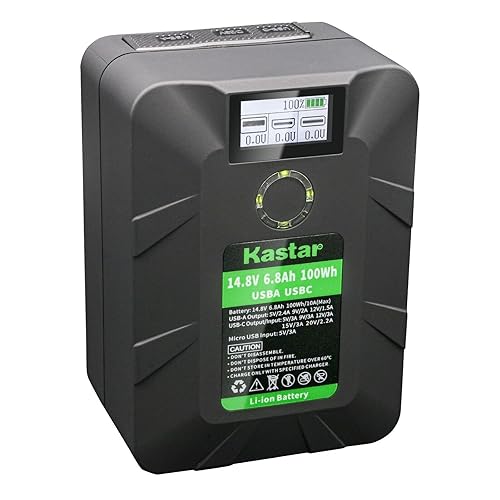 Kastar BP-Y100W V-Mount Battery Replacement for Mini V-Mount V-Lock, Godoxx VL200 LED Light, Rotolight and Dracast Lighting Systems, Led Studio