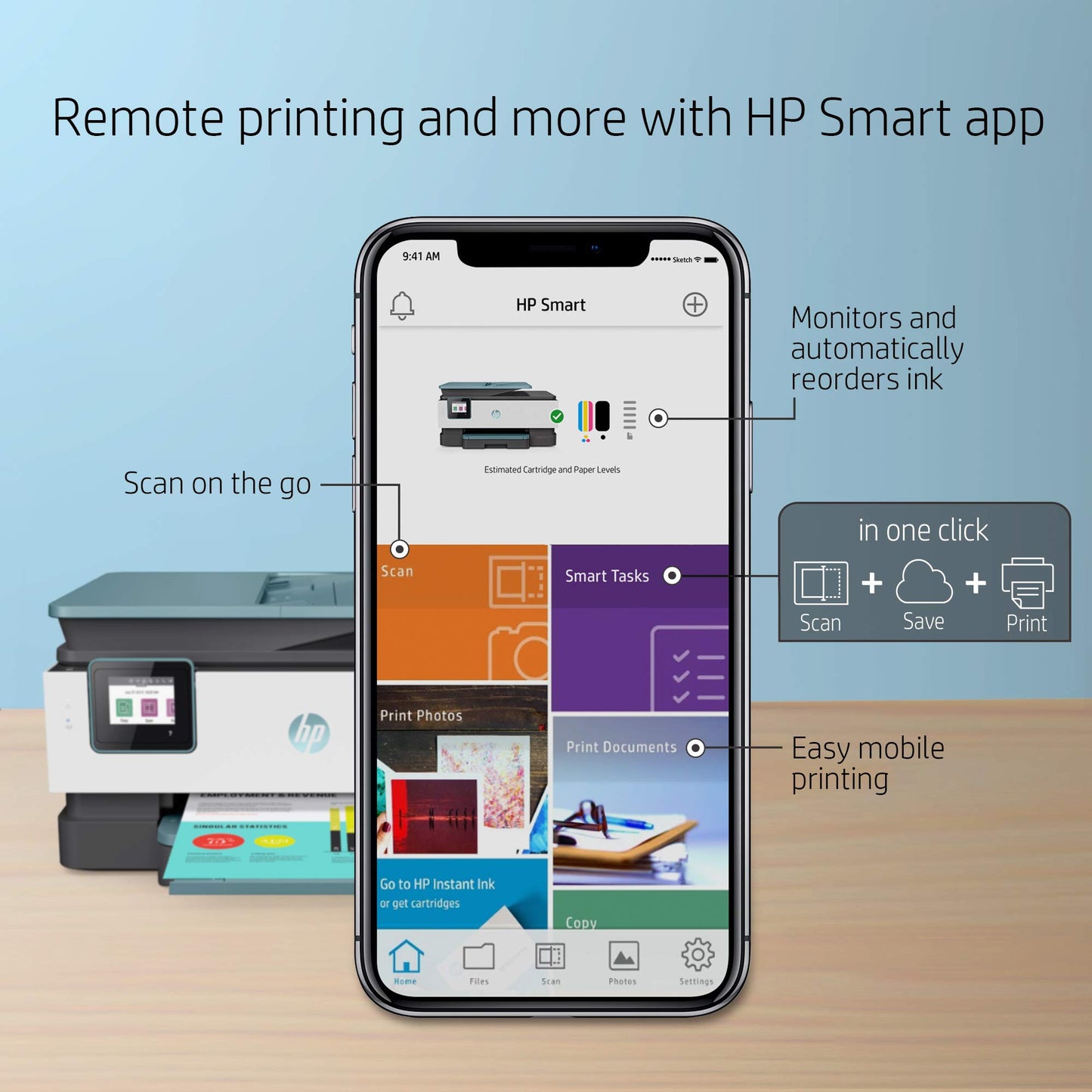 HP OfficeJet Pro 8035e Wireless Color All-in-One Printer (Oasis) with up to 12 Months Instant Ink (1L0H7A) (Renewed)