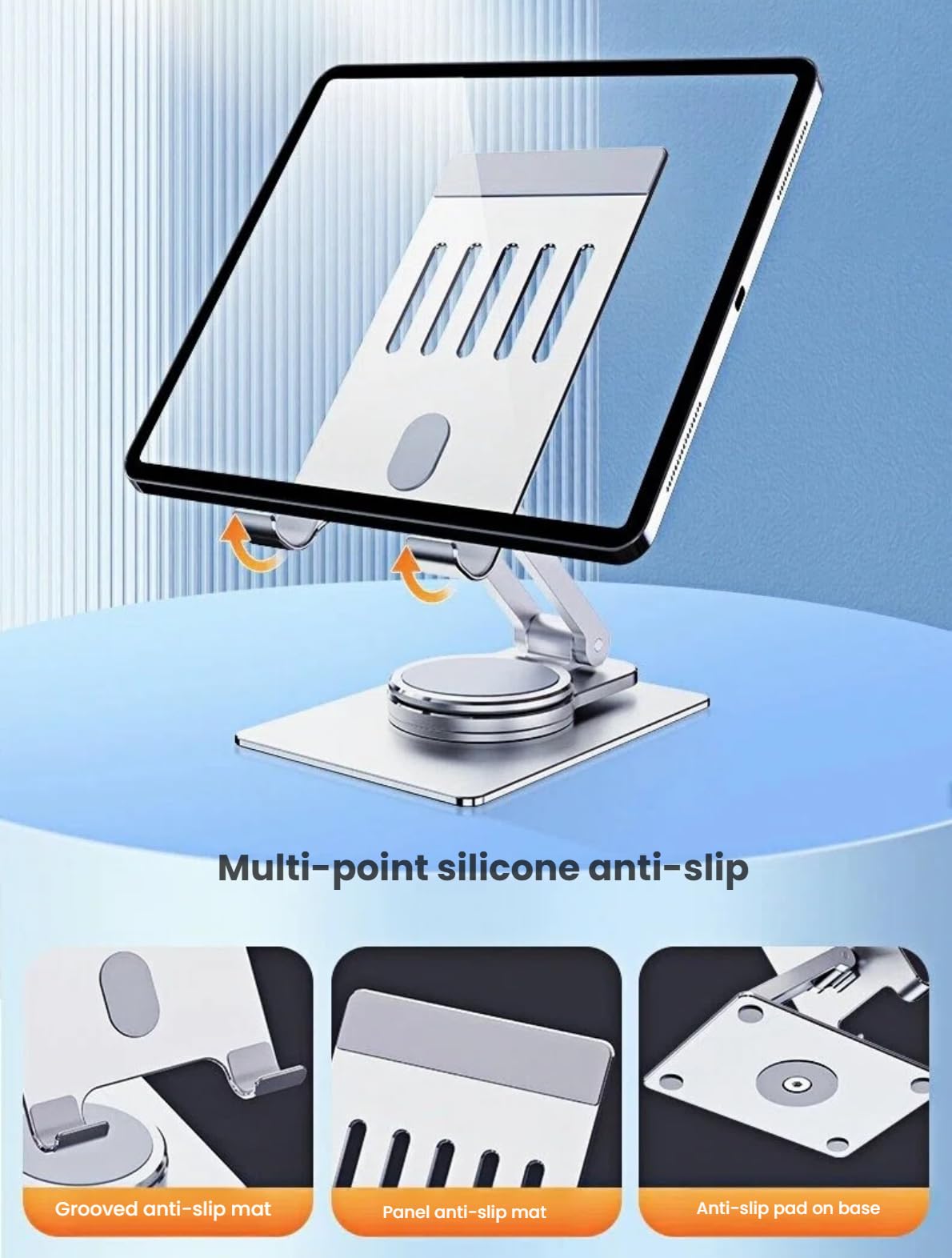 Chapter Seven Aluminum Cell Phone & Tablet Stand for Desk,360° Rotating Foldable Mobile Stand,Home Office Desk Accessories Gifts for iPhone 17 16 15