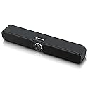 Gemini Portable Battery-Powered Bluetooth Soundbar with Built-in FM Radio, USB & microSD - Wireless Speaker for Gaming, Desk, TV & Bedroom (GSBR-20)