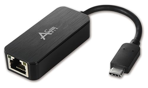 Ableconn USBCE1003 USB C to Gigabit Ethernet Adapter (Black) - Gigabit RJ45 to USB Type-C Ethernet LAN Network Adapter