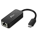 Ableconn USBCE1003 USB C to Gigabit Ethernet Adapter (Black) - Gigabit RJ45 to USB Type-C Ethernet LAN Network Adapter