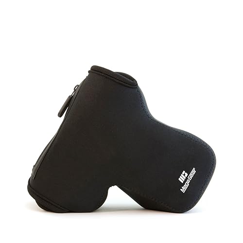 MegaGear MG1268 Nikon D3500, D5600, D3400 (18-105), D5500, D3300, D5300, D5200, D5100 Ultra Light Neoprene Camera Case, Black, PU Leather