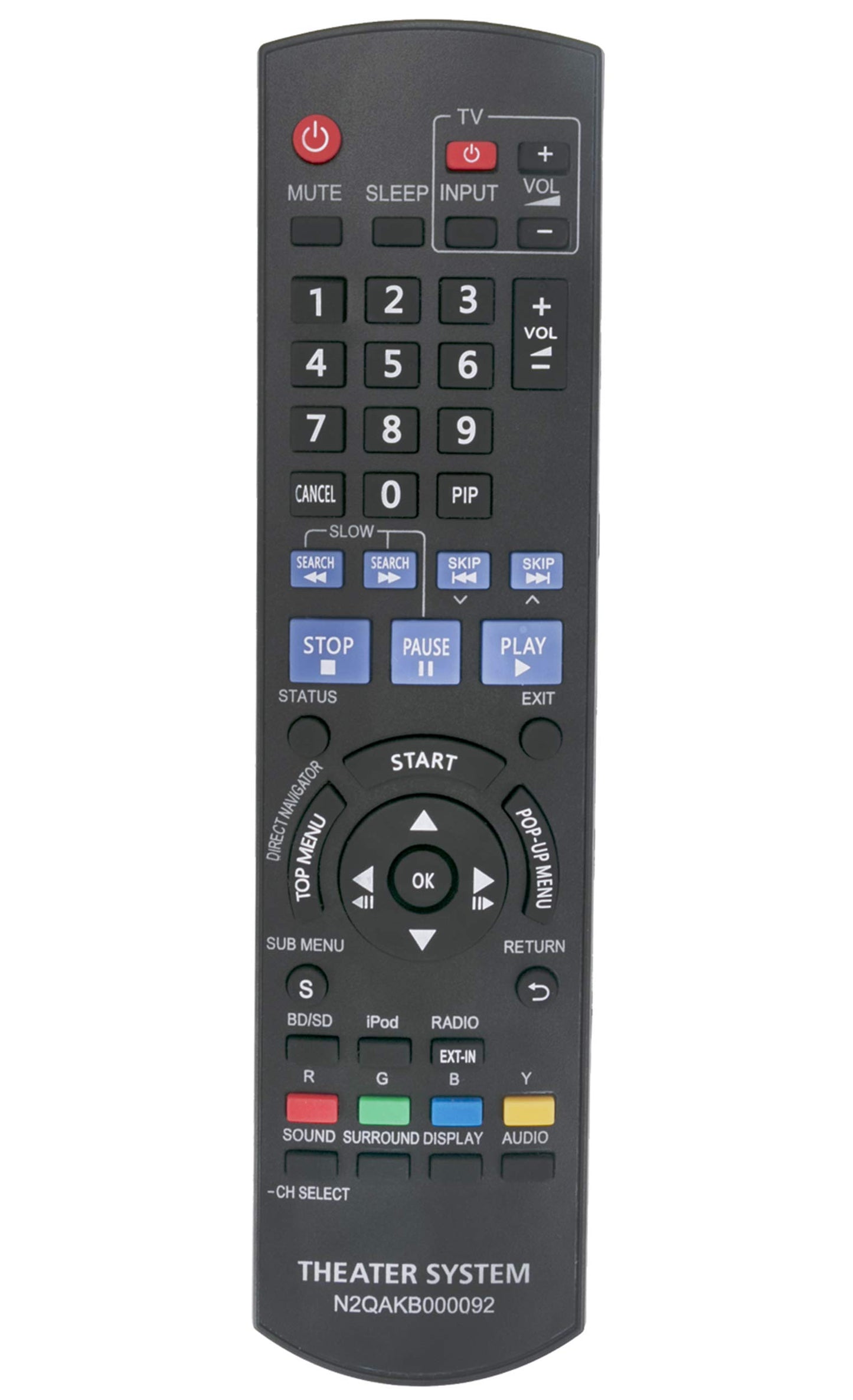 New N2QAKB000092 Replace Remote fit for Panasonic SC-BT228 SA-BT228 SB-HF480 SB-HC480 SB-HS480 SB-HW480 Home Theater