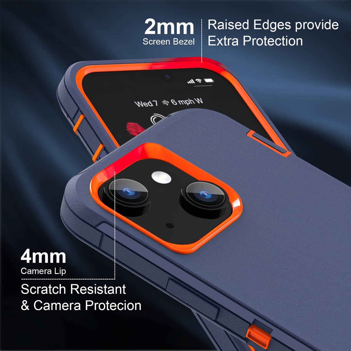 Sansunto for iPhone 16e Case, Protective Cover for 13, 14, 15, 16E 6.1", Heavy Duty Shockproof Drop Proof 3 in 1 Cover, Rugged Hybrid Durable Phone