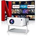 Mini Projector with WiFi 6 and Bluetooth 5.2, Portable Projector 4K Support, Auto Vertical Keystone 270° Rotatable, Compatible with Smartphone/TV