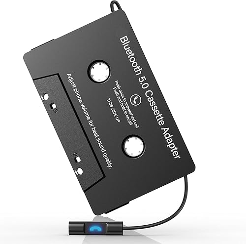 Car Audio Bluetooth 5.0 Cassette Receiver, Cassette Bluetooth Adapter for Car Tape Player, Wireless Cassette Aux Adapter with Hands-Free Calling