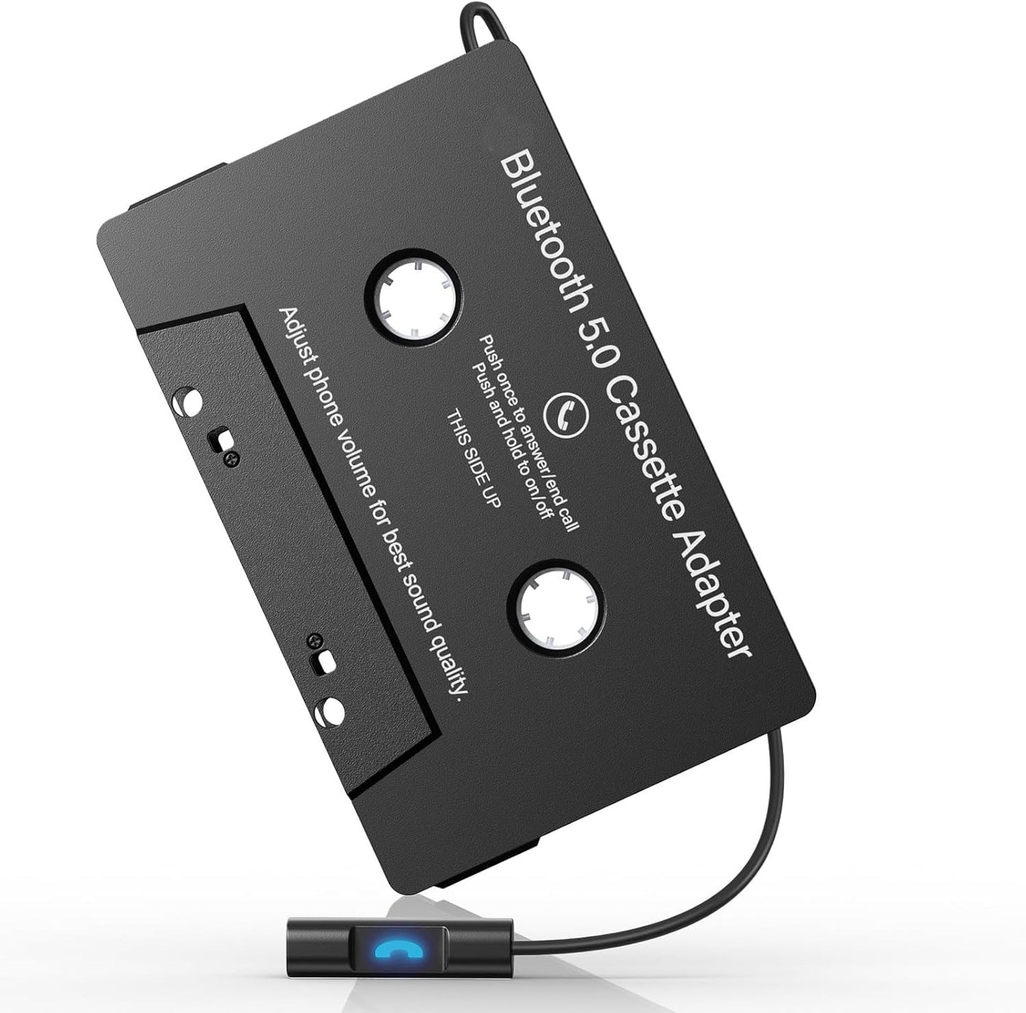 Car Audio Bluetooth 5.0 Cassette Receiver, Cassette Bluetooth Adapter for Car Tape Player, Wireless Cassette Aux Adapter with Hands-Free Calling