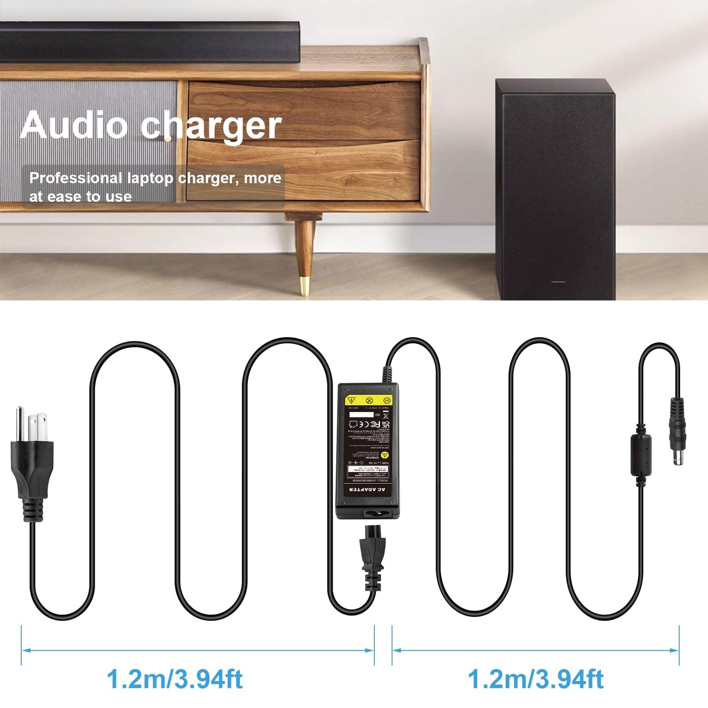 24V AC Adapter Charger Compatible with Samsung SoundBar HW-J450 HW-K450 HW-J551 HW-K551 HW-H550 HW-K550 HW-J550 HW-H7500 HW-H7501 HW-M550 HW-J355…