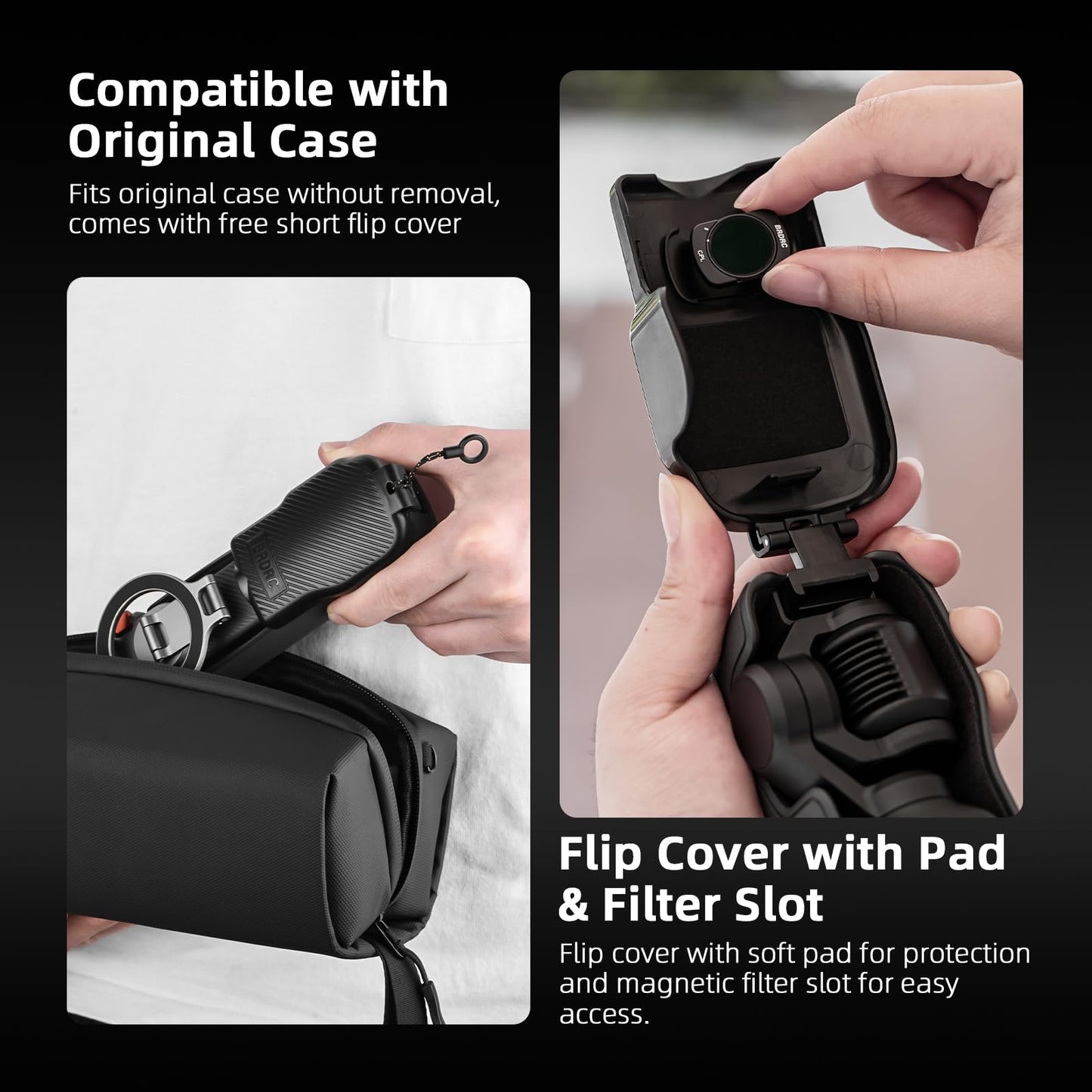 BRDRC Pocket 3 Magnetic Mount, Phone Holder for MagSafe Aluminum Alloy Magnet Expansion Adapter with Cold Shoe for DJI OSMO Pocket 3 Creator Combo/for