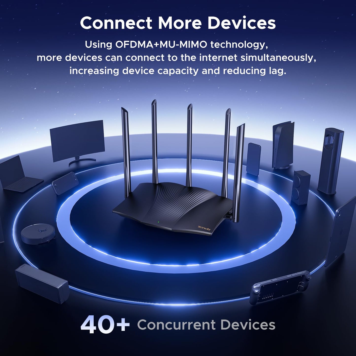 Tenda WiFi 6 Router, AX3000 Dual Band Gigabit Wireless Router for Home, 4 Gigabit Ports, Easy Setup, VPN Support, Parental Controls, WPA3 Security