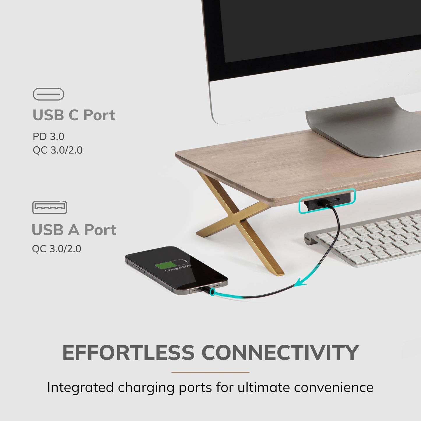 Anji Mountain Monitor Stand - Desktop Organizer & Laptop Riser, Ergonomic Monitor Riser, Space-Saving Monitor Stand for Desk, Durable Construction