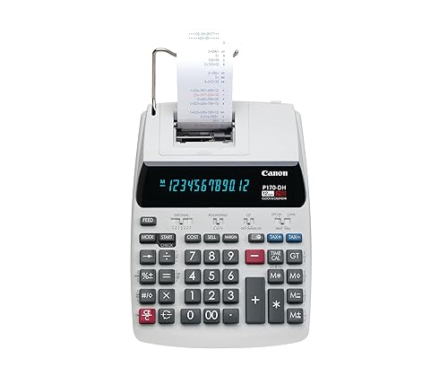 Canon Office Products 2204C001 Canon P170-DH-3 Desktop Printing Calculator with Currency Conversion, Clock & Calendar, and Time Calculation