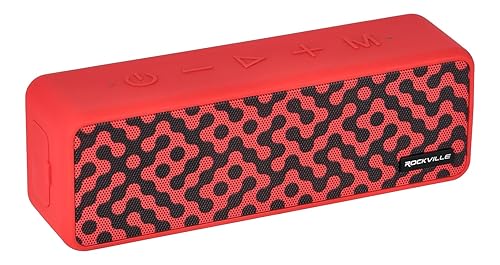 Rockville Faze Red 50W Portable Bluetooth Speaker, TWS Wireless Link, IPX7 Waterproof, 31-Hour Battery, for Outdoor and Home Audio