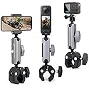 SOONSUN Super Clamp Camera Mount with Dual 360° Ballhead, Magic Arm & Phone Clip, Heavy Duty Clamp Mount for GoPro, Insta360, DJI Osmo, DSLR, iPhone