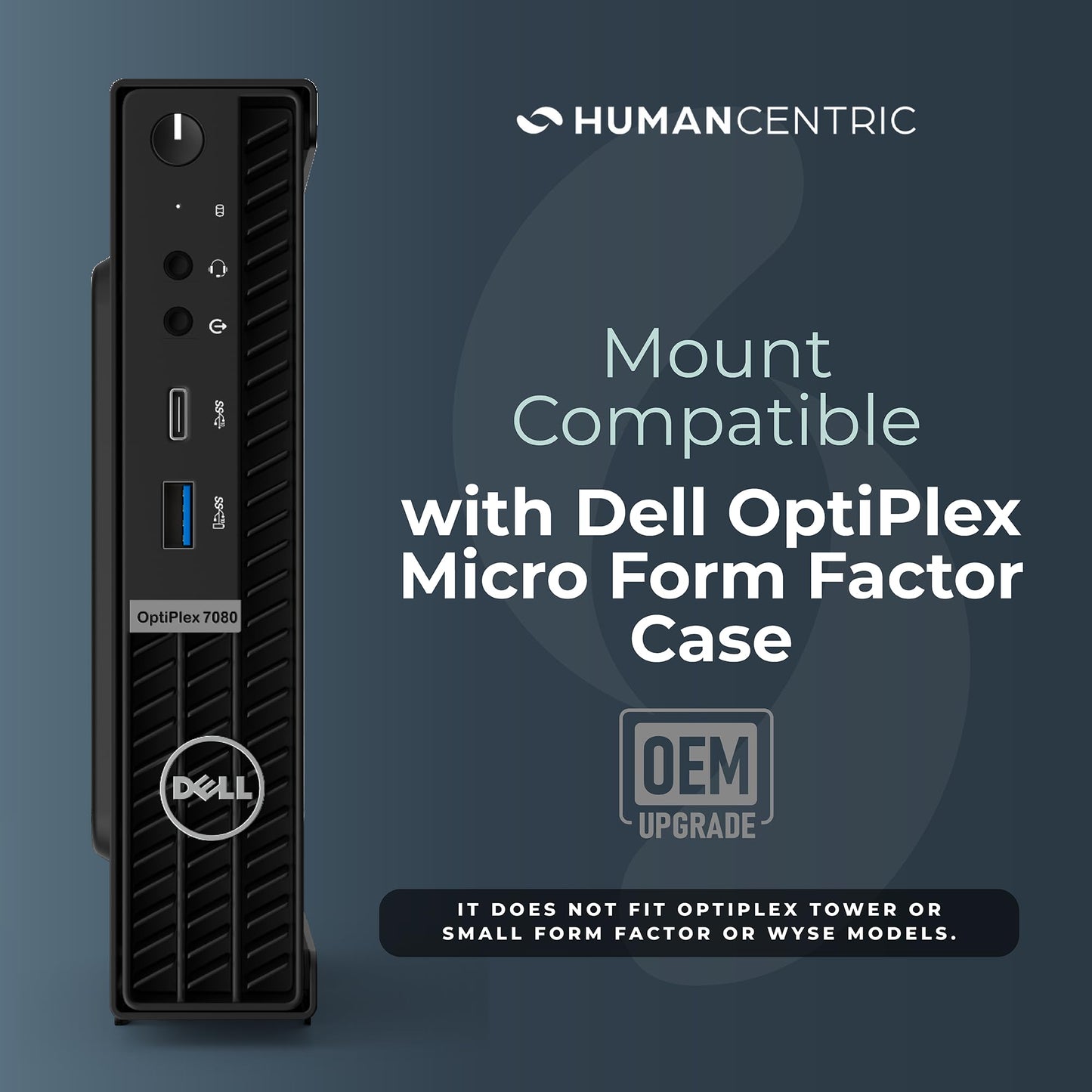 HumanCentric Mount Compatible with Dell OptiPlex Micro Form Factor Case, VESA, Under Desk and Wall Mount Fits MFF 3040, 3046, 3050, 3060, 3070, 3080