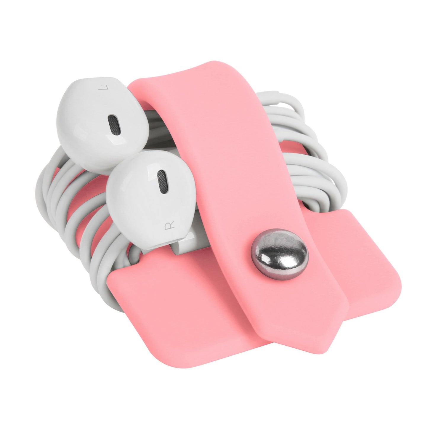 ELFRhino Silicone Earphone Organizer Earphone Wrap Winder Headphone Cord Organizer Wrap Winder Manager/Cable Winder(Pink, 1 Piece)