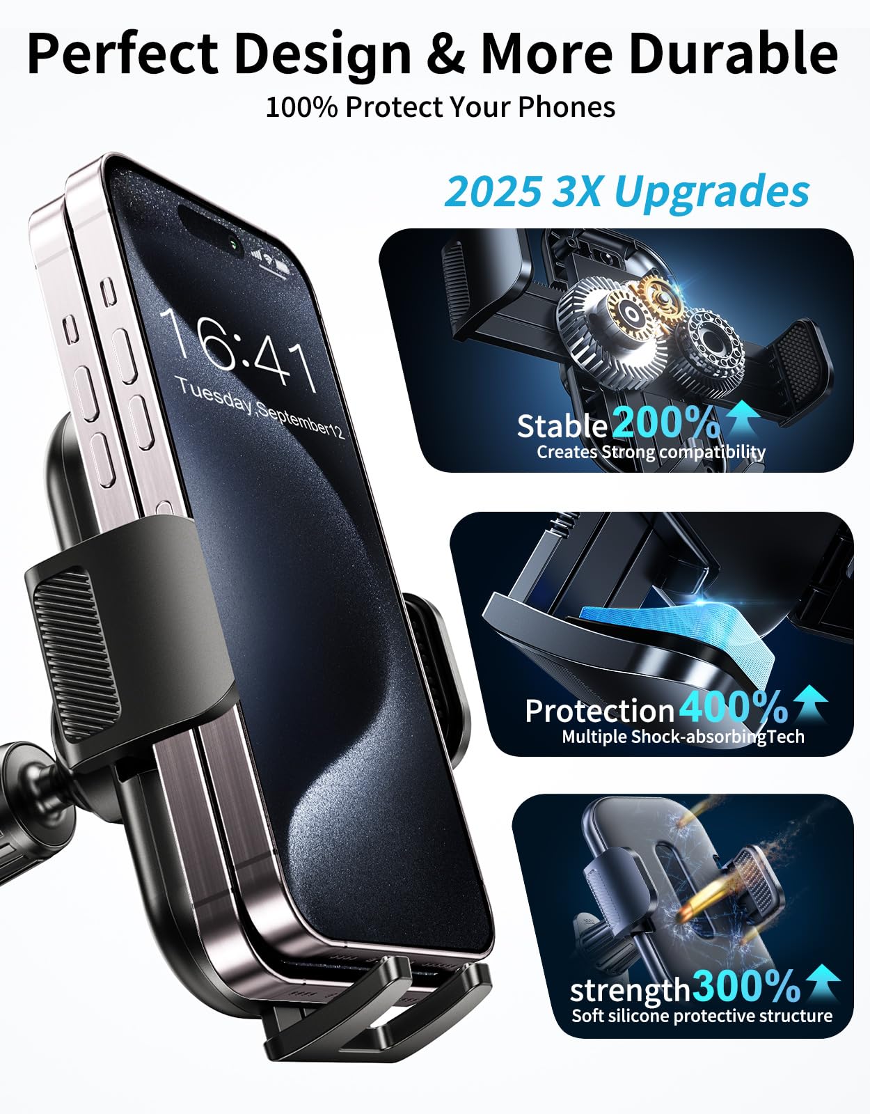 Upgraded Car Phone Holder, Metal Hook Clip Car Vent Phone Mount, Hands-Free Vent Phone Holders for your car, Compatible with iPhone series, Android