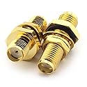E-Outstanding SMA Type Adapter - SMA Female Plug to Jack Waterproof Bulkhead Panel Mount RF Coaxial Antennas Connector Straight