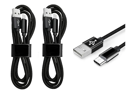 ExtremeCases for TCL ION V T607DL 2 Pack 3ft Fabric USB Type C Cable to USB A USB 3.0 Charger Cable (Type C Cable)