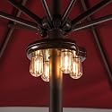 Nora·Gift Patio Umbrella Light with LED Edison Bulbs, Battery Operation Cordless-Outdoor Umbrella Pole Lights with 2 Lighting Modes for Garden?Patio