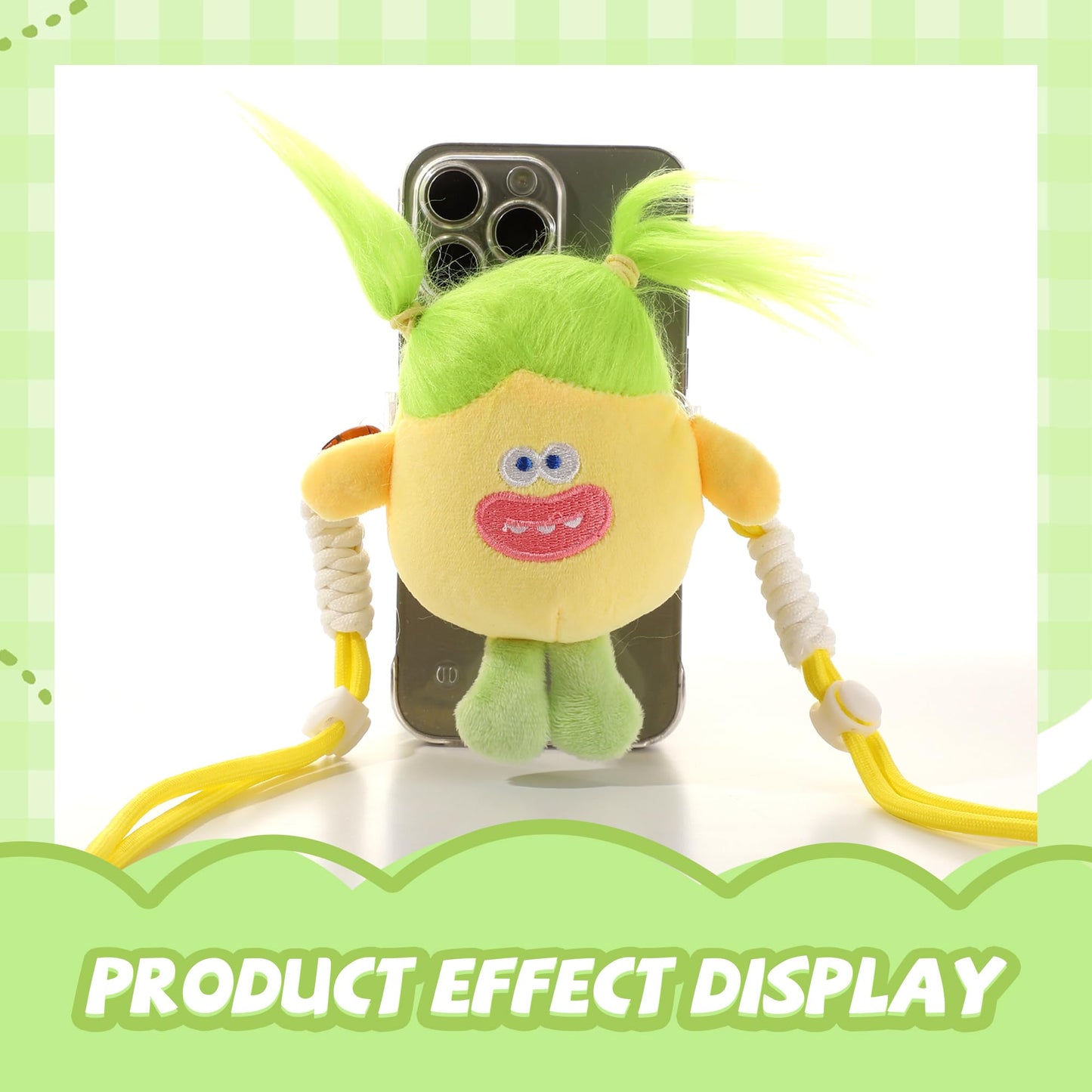 RACIOCK 17cm Doll Phone Lanyard Crossbody for Women & Teens with Adjustable Anti Theft Strap & Holder for All Phones, Universal Cell Phone Neck