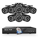 PANOOB 8 Channel Security Camera System, 8X 5MP Wired Outdoor Surveillance IP PoE Bullet Cameras with AI Human Detection, Remote Access, Built-in