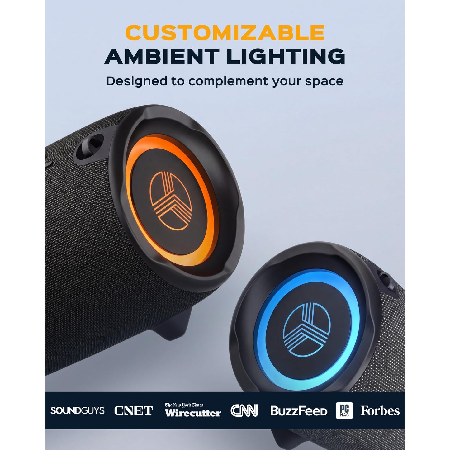 TREBLAB Loud Portable Wireless Bluetooth Speaker, 60W Deep Bass, IPX7 Waterproof Outdoor Speaker, 20H Rechargeable Battery, Built-in Powerbank, TWS