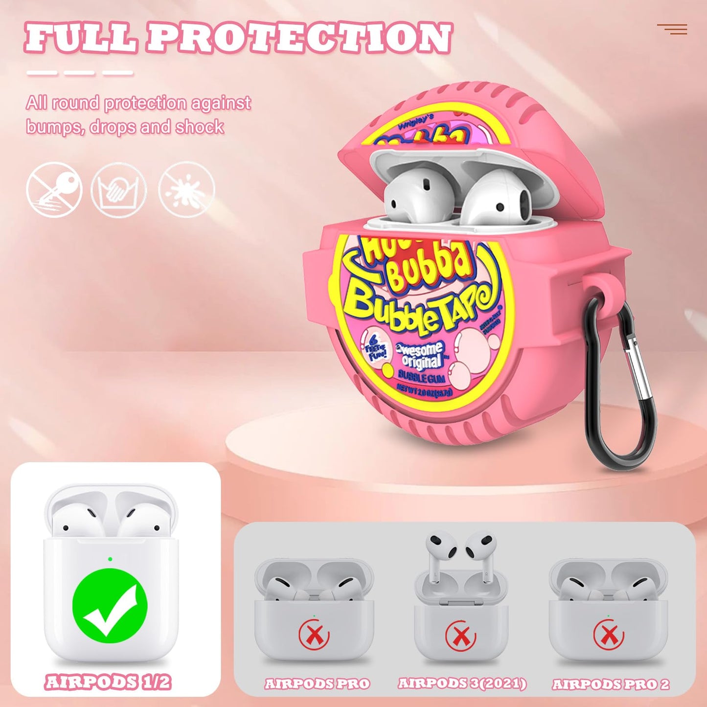 Cute Cases for Airpod 2/1 with Cleaner kit,3D Kawaii Silicone Airpod Case Cartoon Food Funny Protective Cover Accessories for Airpod 1&2 Gen Charging