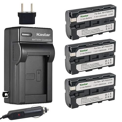 Kastar Battery (3-Pack) + Charger for Sony NP-F570 NP-F550 NP-F530 NP-F330 & CCD-RV100 CCD-SC5 CCD-SC9 CCD-TR1 CCD-TR215 CCD-TR940 Camcorder, CN-126