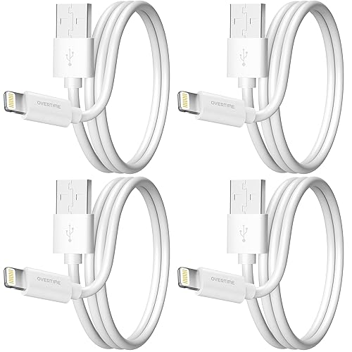 Overtime iPhone Lightning Cable, MFI Certified, Portable & Smart USB-A to Lightning Charging Cable, Fast Apple Charging Cord, 4ft iPhone Charger Cord…