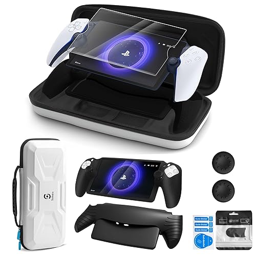 SOLURA 5-in-1 Case - Accessories Kit with EVA Travel Case, Console Cover, Screen Protector, Thumb Grips & Button Caps - for gaming console, Black