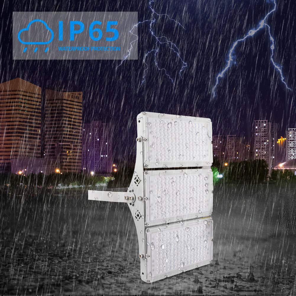 Sararoom 300W LED Flood Light Outdoor, IP65 Waterproof Security Lights, 27000LM 6500K Cold White Stadium Light, Landscape Wall Light for Yard, Street
