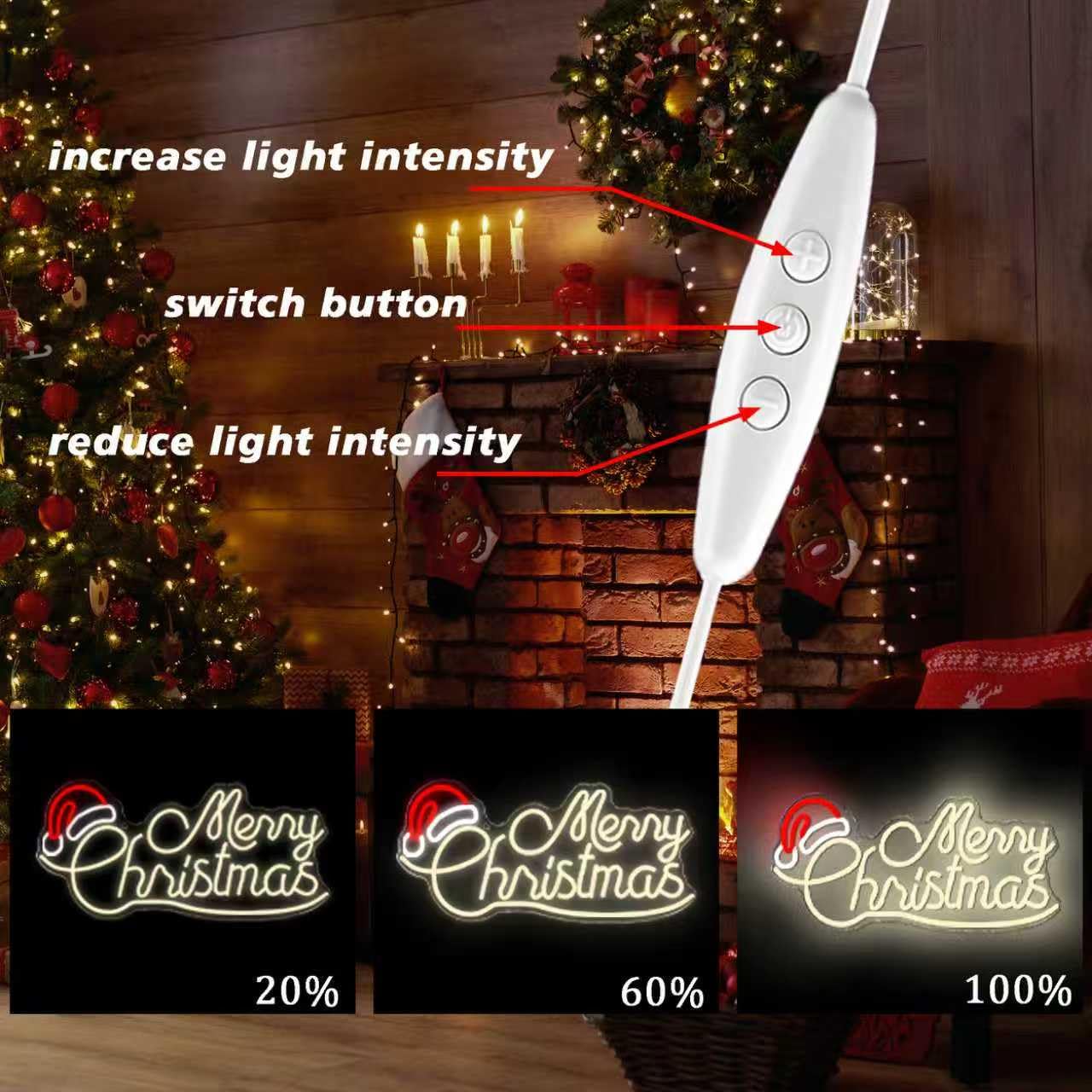 Allball Merry Christmas Neon Signs for Wall Decor, LED Santa Hat Neon Light USB Powered, for Christmas Party Gift Birthday Party Bar Living Room