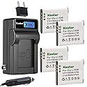 Kastar 4-Pack LB-050 LB-052 Battery and LCD AC Charger Compatible with Kodak PixPro FZ151, PixPro FZ152, Pixpro FZ201, Pixpro SL10 Smart Lens, Pixpro
