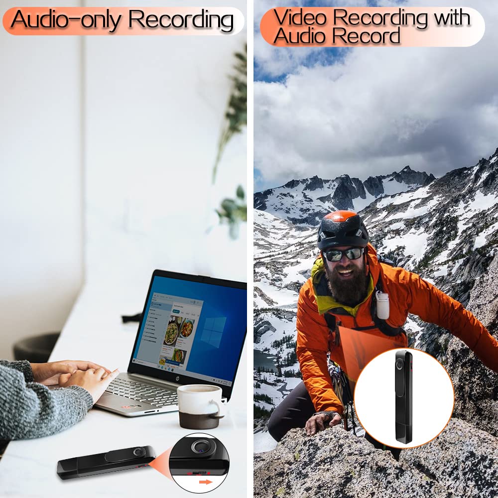 1080P HD Mini Pocket Camera Video Recorder Support Loop Video Recording, Audio-only Recording, 32GB Memory Card Inserted in