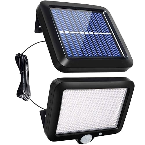 AOZBZ Solar Power Wall Light, Outdoor Motion Sensor Light 56 LEDs Securtiy Night Light Separable Solar Panel Light for Patio Yard Deck Garage Driveway