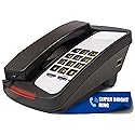 D800B- Single Line Analog Deskset Telephone with Super Bright Ring Light Indicator, Easy-to-Use Dial Pad, Advanced Audio Quality, Wall Mountable