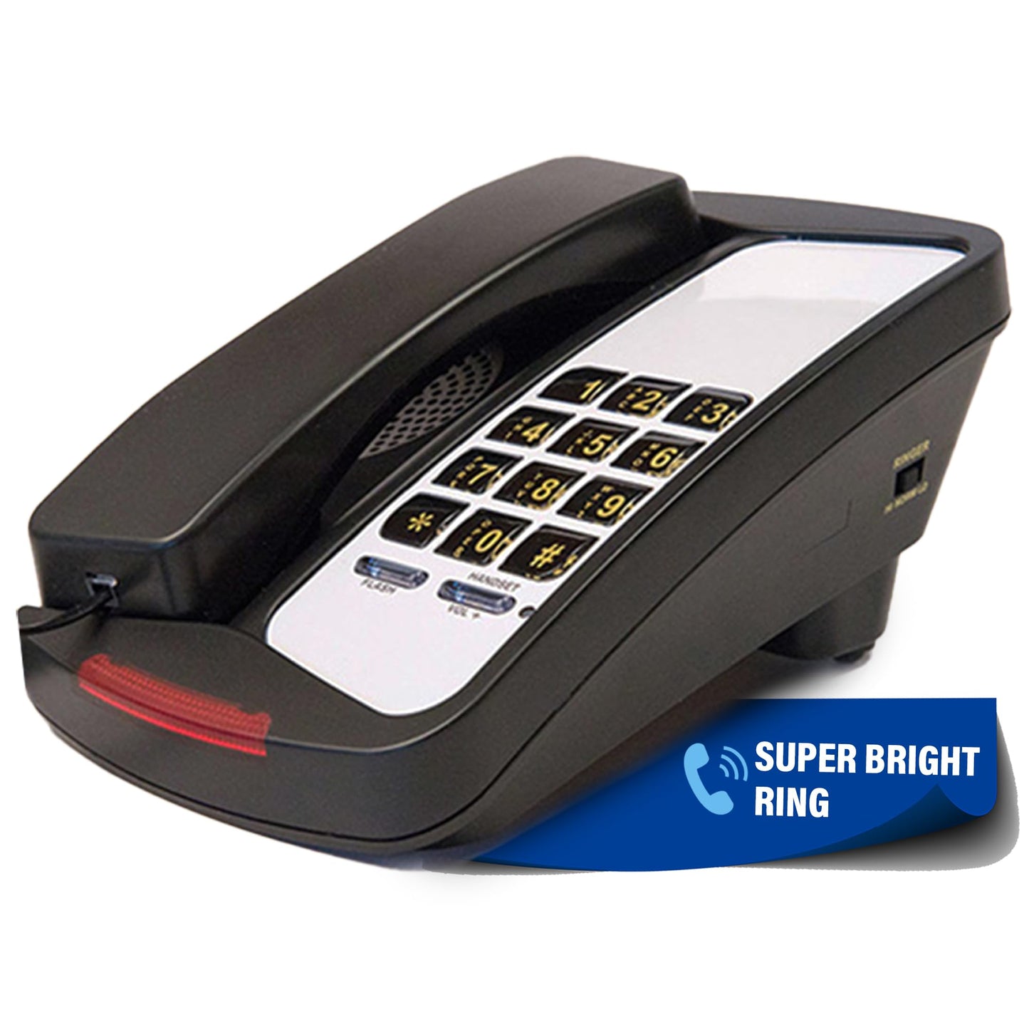 D800B- Single Line Analog Deskset Telephone with Super Bright Ring Light Indicator, Easy-to-Use Dial Pad, Advanced Audio Quality, Wall Mountable