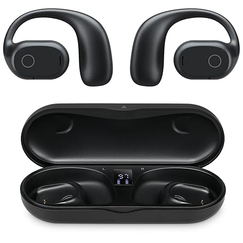 iLive Electronics 16mm Driver Clear Truly Wireless Open Ear Earbuds, Black, IAEBTO34B