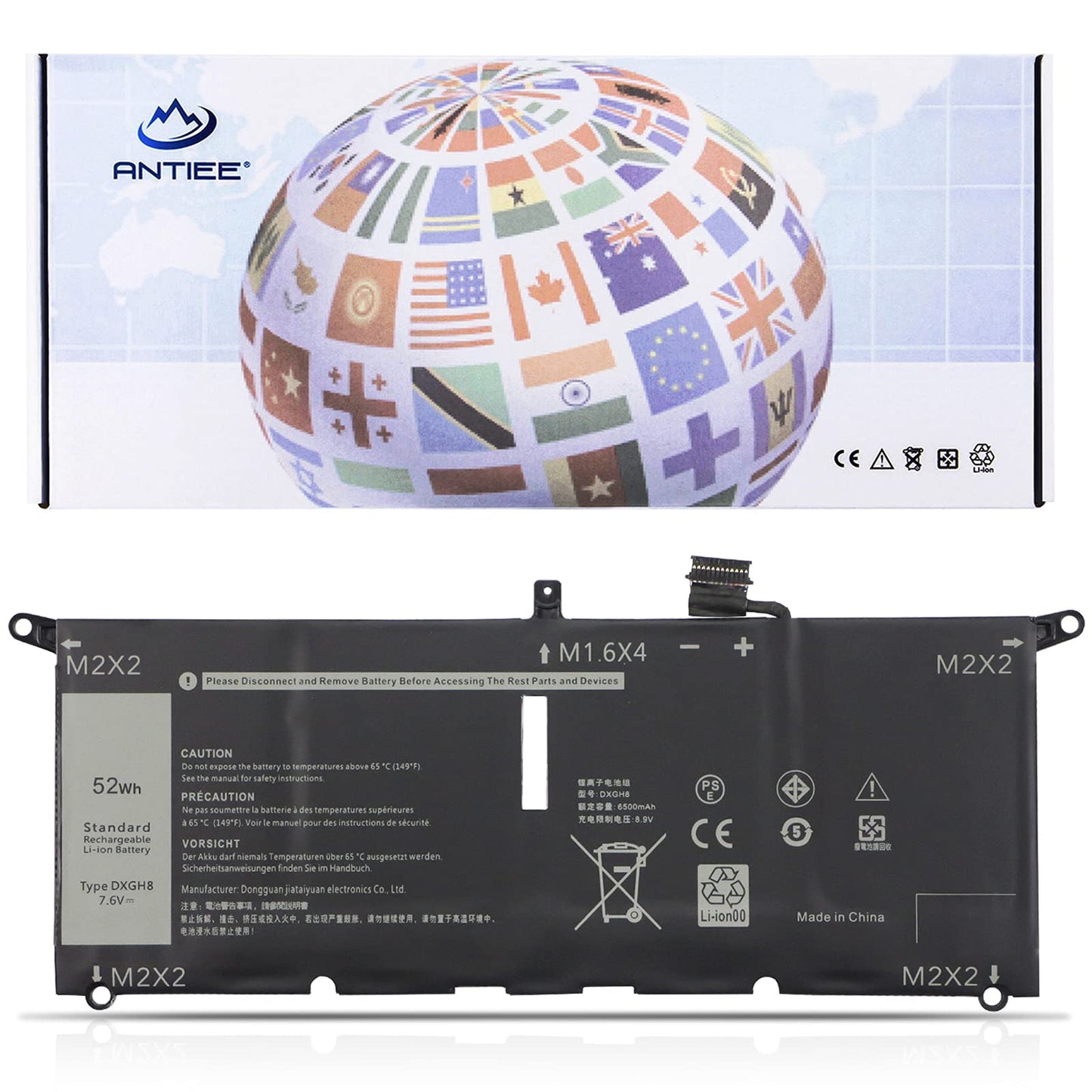 ANTIEE DXGH8 Laptop Battery for Dell XPS 13 9370 9380 7390 Inspiron 13 7390 7391 2-in-1 Inspiron 5390 5391 7490 Latitude 3301 E3301 Vostro 5390 5391