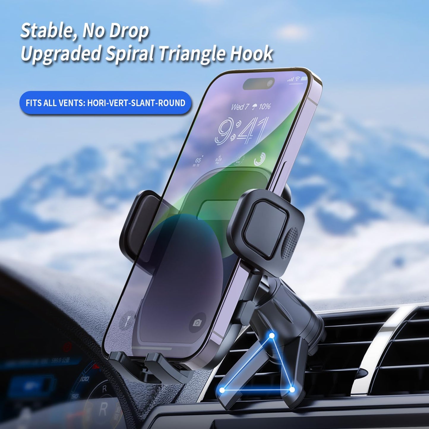 Comviorx Cell Phone Holder Car Vent, Car Phone Holder, Vent Clip Phone Holder,Universal Cell Phone Holder Fit for iPhone Android and All Smartphones