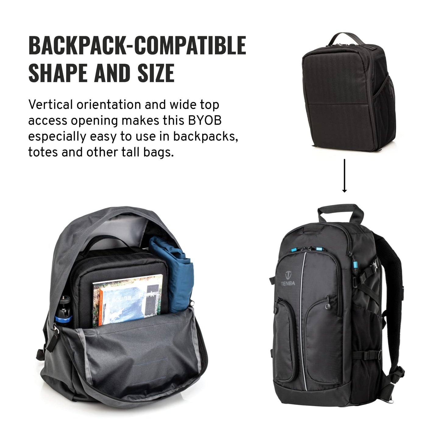 Tenba BYOB 10 DSLR Backpack Insert - Turns any bag into a camera bag for DSLR and Mirrorless cameras and lenses - Blue (636-625)