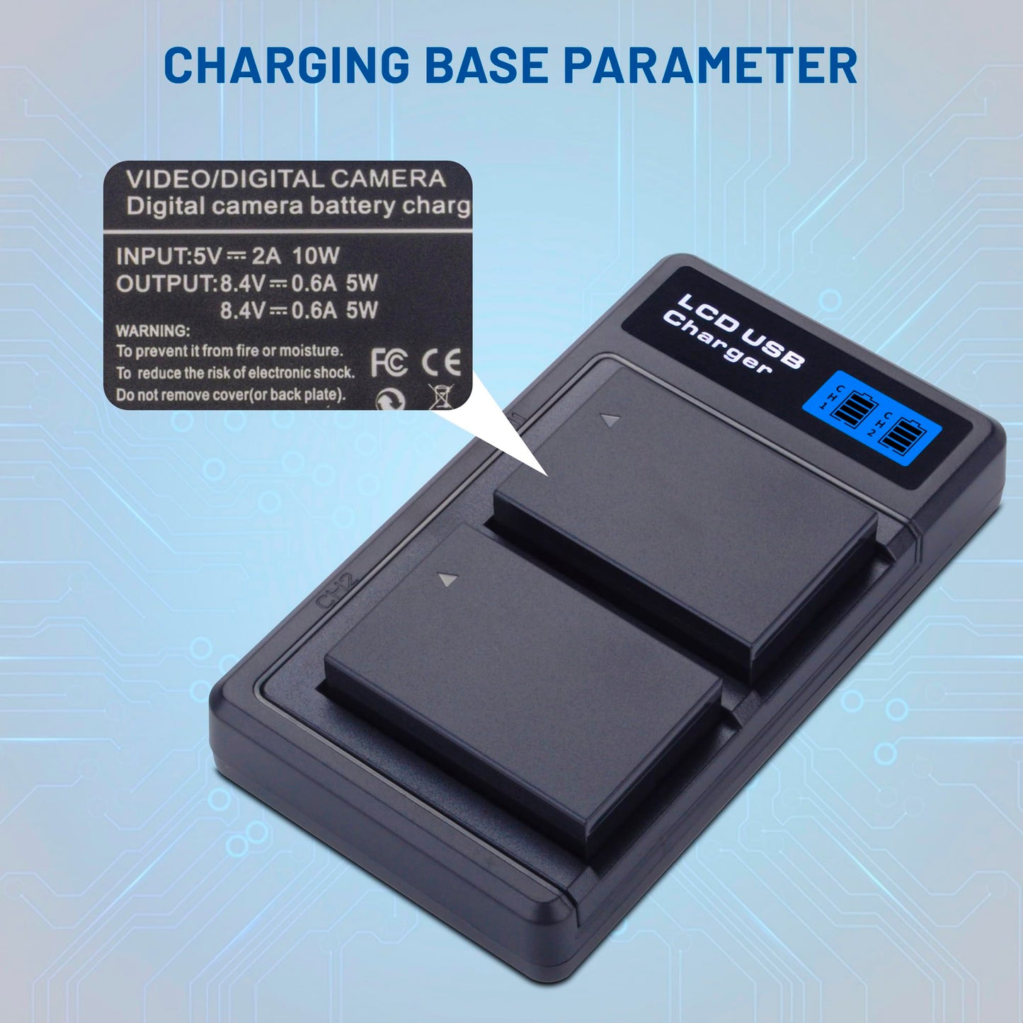 2-Pack LP-E17 Battery with Rapid Dual USB Charger for Canon EOS R100 R50 RP R10 R8, Rebel T8i, T7i, T6i, T6s, SL2 SL3, M3, M5, M6, 77D 200D 250D 750D