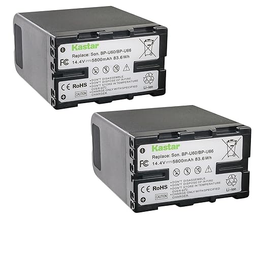 Kastar 2-Pack BP-U60 Battery 14.4V 5800mAh Replacement for Sony PXW-FS7M2K, PXW-FX6, PXW-FX9 XDCAM, PXW-FX9K, PXW-X160, PXW-X180, PXW-X200, PXW-Z450