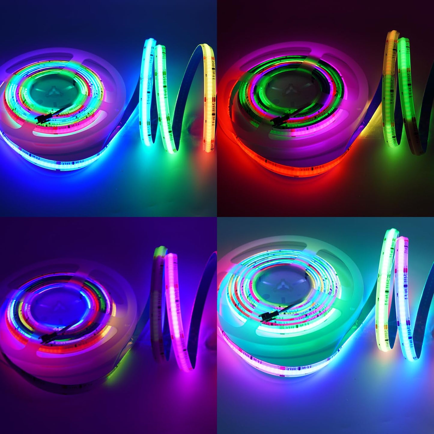 Boarda-Lighting IP65 Waterproof RGB Smart IC COB LED Strip Light Addressable,24V 5M 720 LEDs/m Color Flowing Strip Light Multicolor Flexible Tape