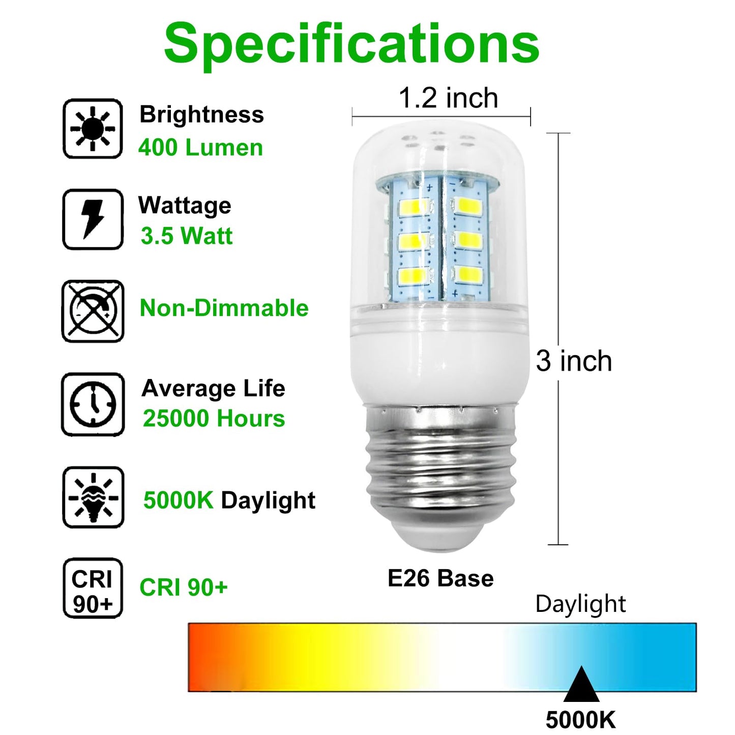 KEI D34L Refrigerator Light Bulb,3.5W LED Fridge Light Bulb Replacement
