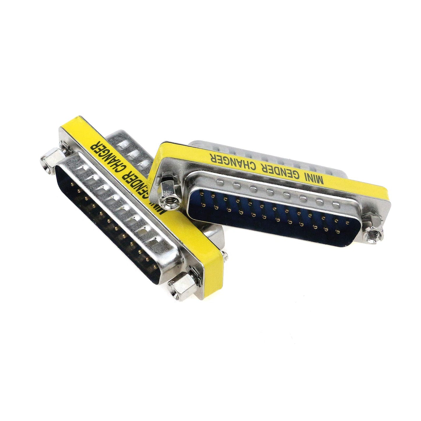 Semetall 5 Pack 25 Pin Mini Serial Cable Gender Changer Coupler VGA Adapter Video Transmission Straight Through Head(DB25,Male to Male)