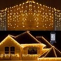 Toodour Christmas Icicle Lights Outdoor, 360 LED 29.5ft 8 Modes Fairy Icicle String Light with 60 Drops, Led Christmas Lights Twinkle for Holiday